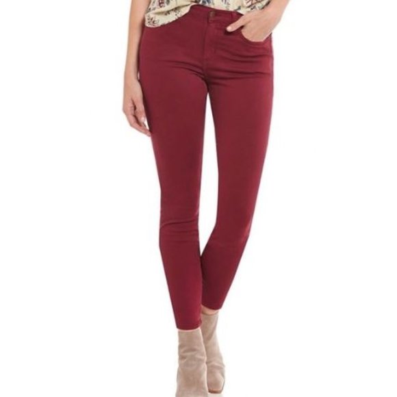 Buffalo David Bitton Faith Mid Rise  Burgundy Skinny Jeans  Size 28 - Picture 12 of 12